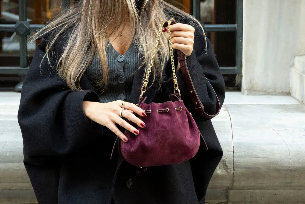 Valentina Dames Suède Leren Tas