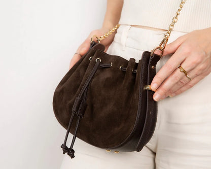 Valentina Dames Suède Leren Tas