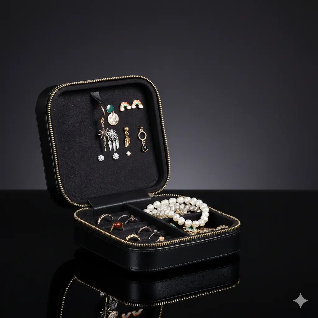 Amanda leren sieradendoos, groot