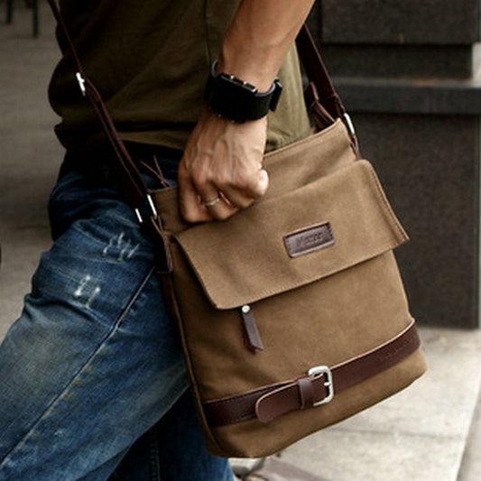Minimalistische canvas tas met verstelbare schouderband